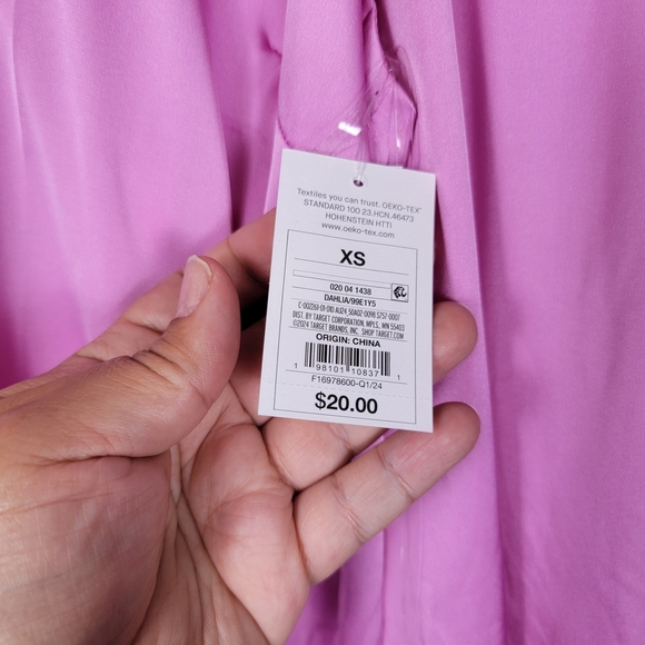 Auden Women's Satin Robe Women's XS/S Pink Waist Tie Pajamas Sleepwear - Picture 6 of 7